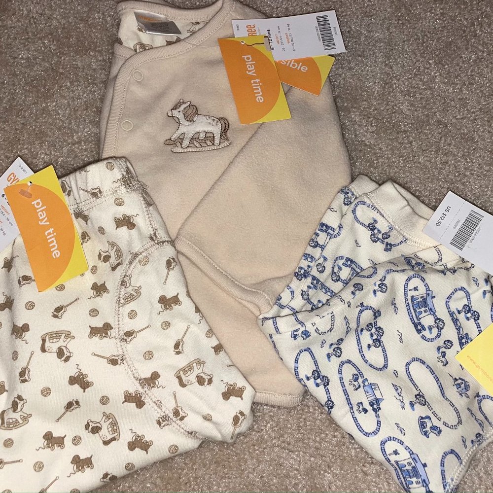 Gymboree pants and button front sweater top set of 3 items NWT size 6- 12 months